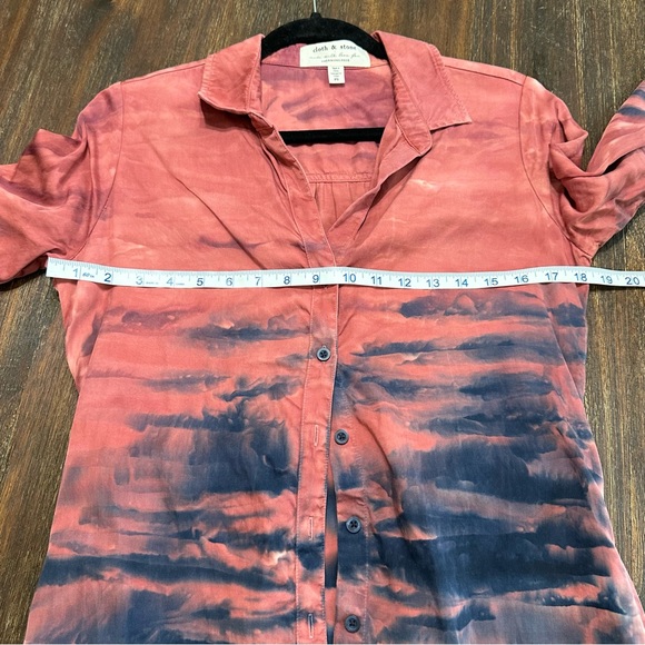 Maxi Shirtdress Tie dye button down V neck tie waist dress Anthropologie - Picture 13 of 16